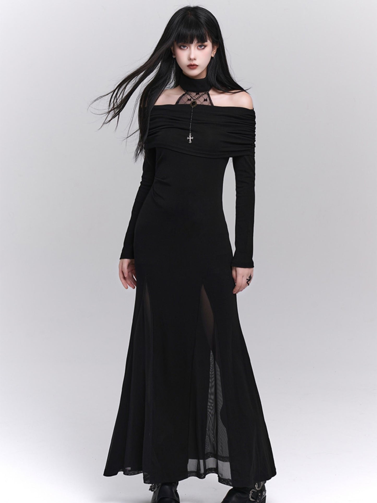 Dark Style Unique Halterneck Dress