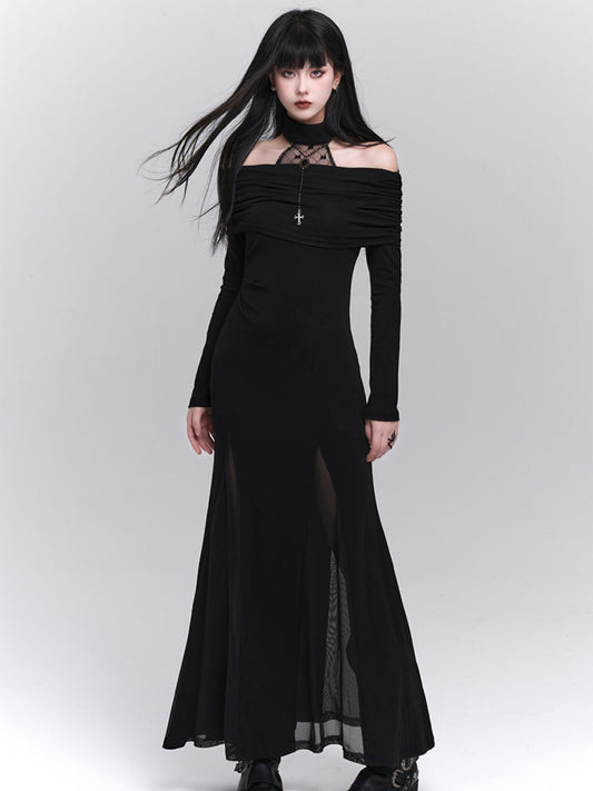 Dark Style Unique Halterneck Dress