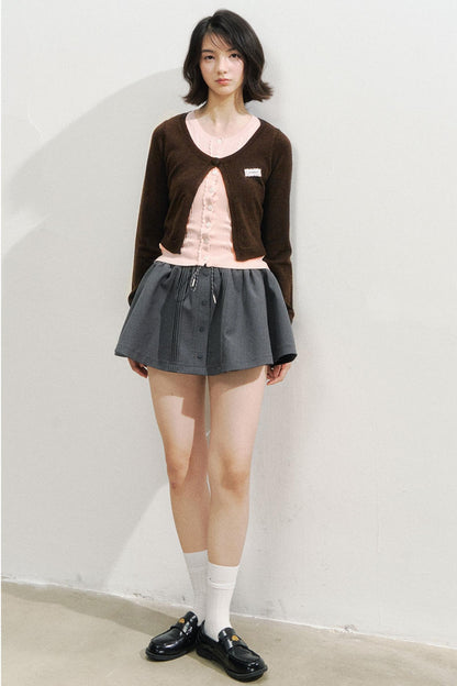 Fake two Piece Lace Knit Top