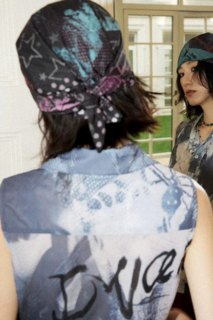 Multi-Color Silk Portrait Scarf