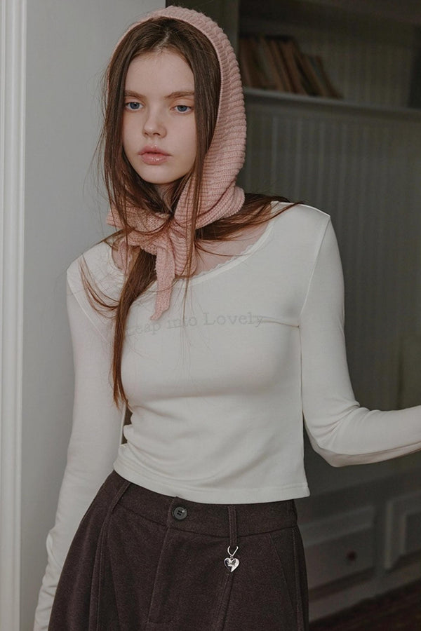 Pearl Rhinestone Wool Top