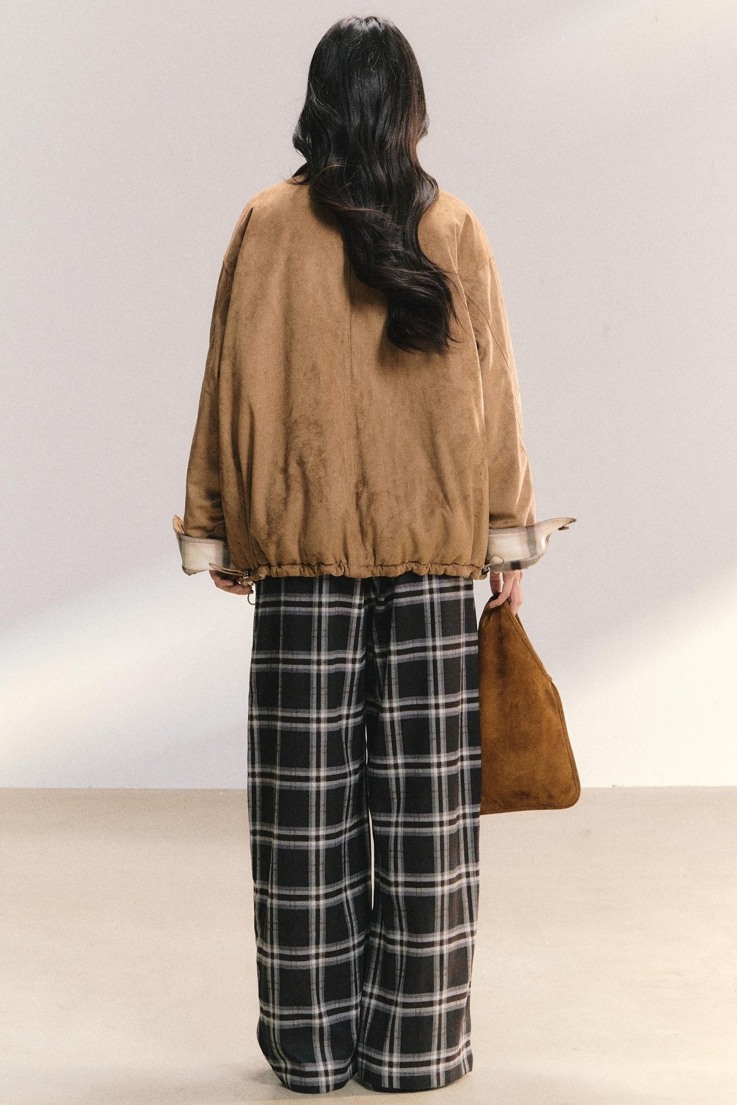 Reversible Suede Plaid Jacket