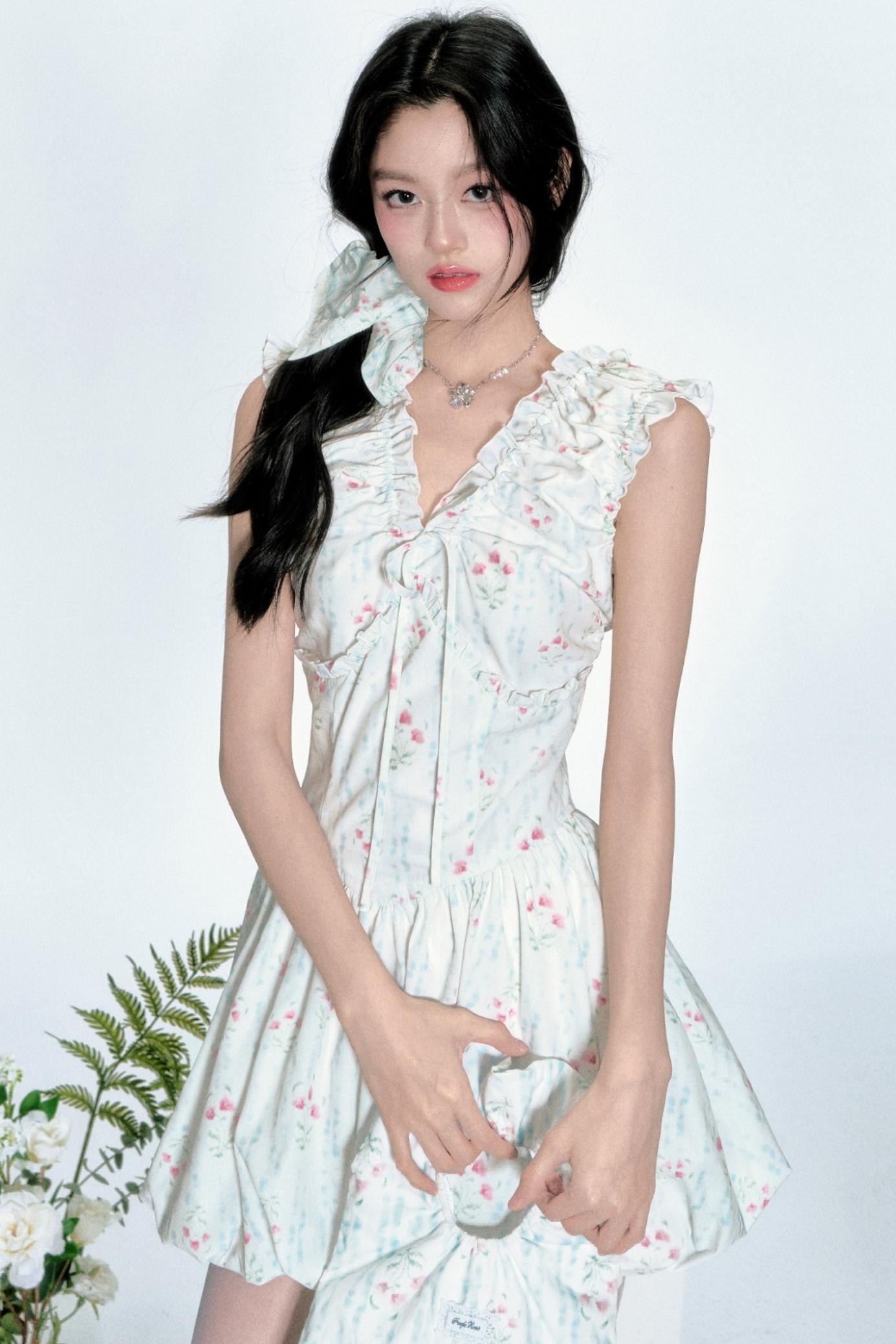 Blue Floral Resort Dress