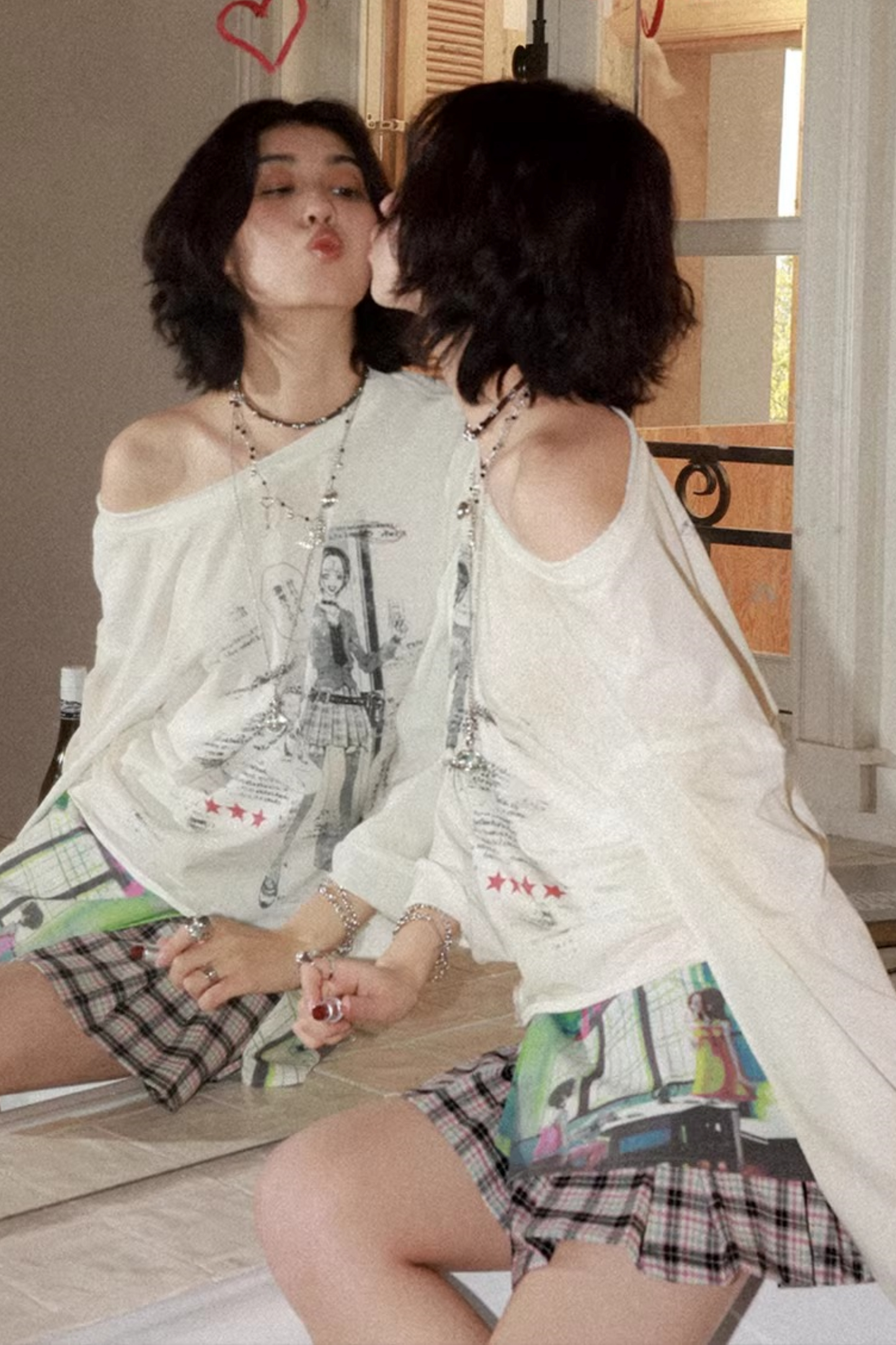 Vintage Distressed Printed Top