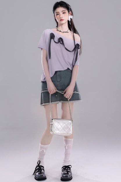 Moonlit One-Shoulder Tee