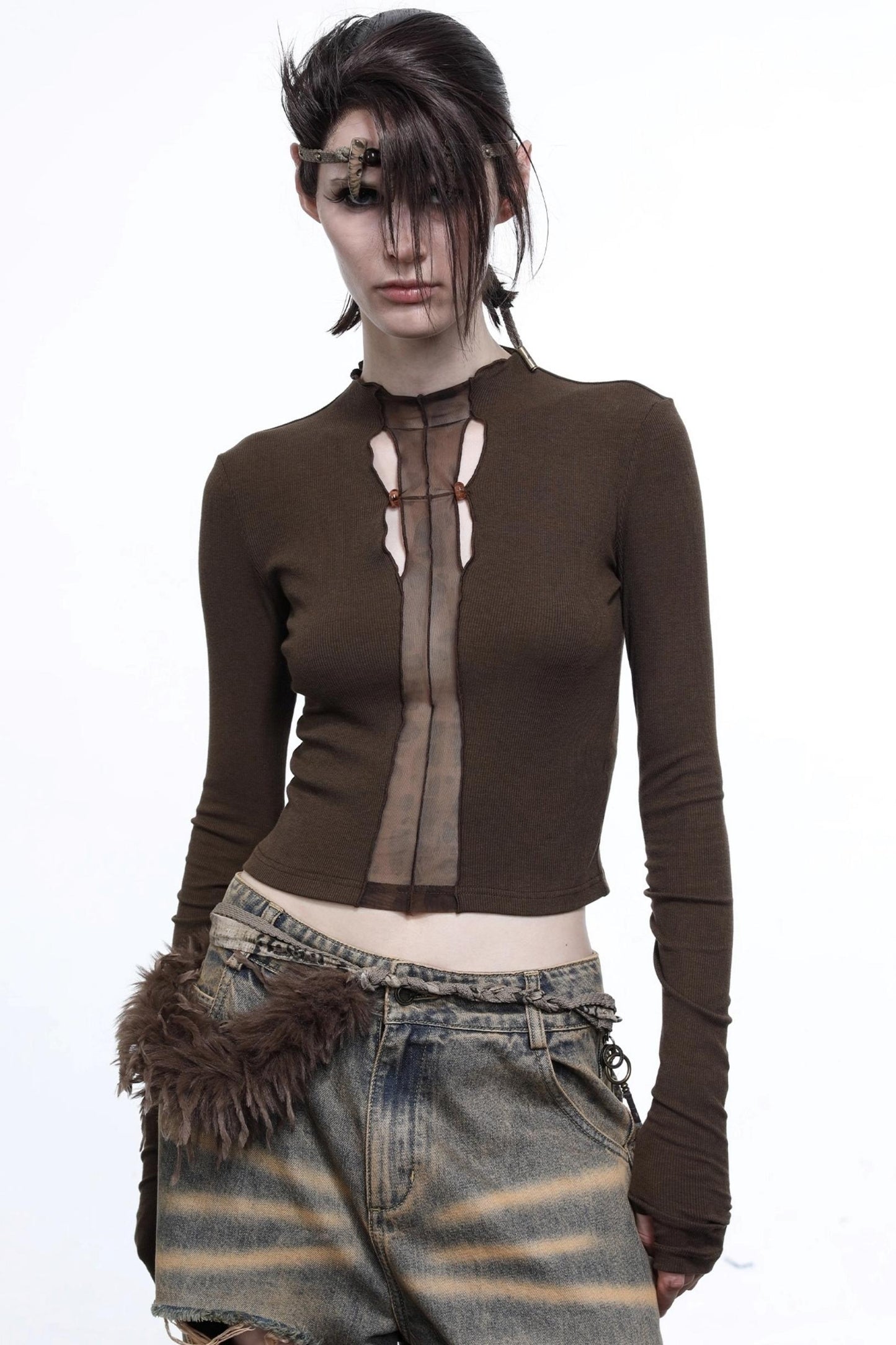 High Stretch Slim-Fit Mesh Top