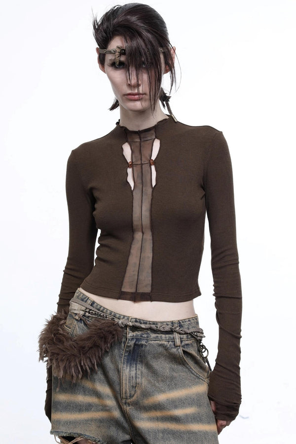 High Stretch Slim-Fit Mesh Top