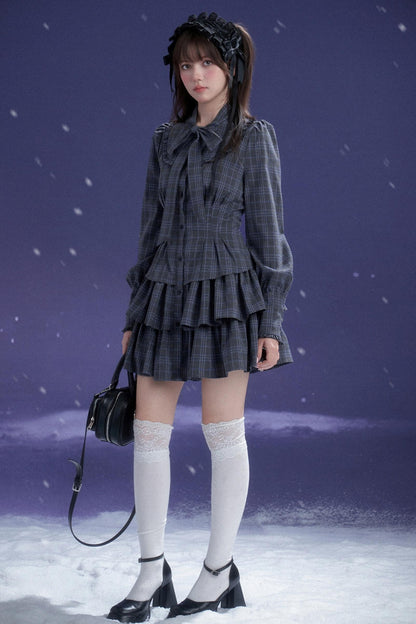 Twilight Plaid Gray Dress