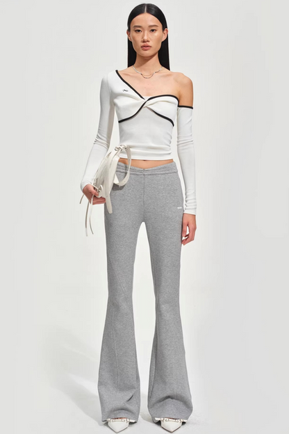 Sculpted Off-Shoulder Knit Top