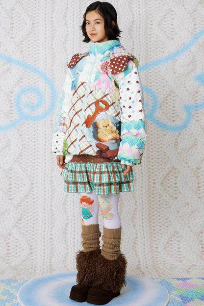 Bunte Engel-Daunenjacke