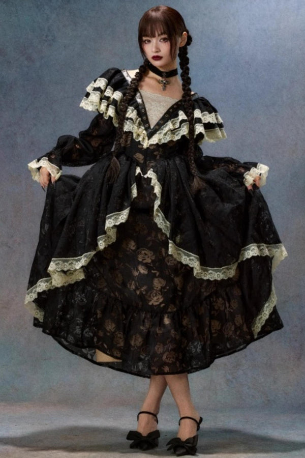French Courtly Halloween Dress Set-Up