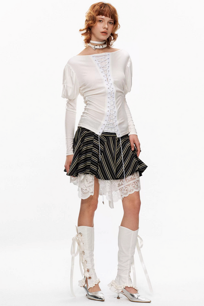 Romantic Lace Ribbon Leg Warmers