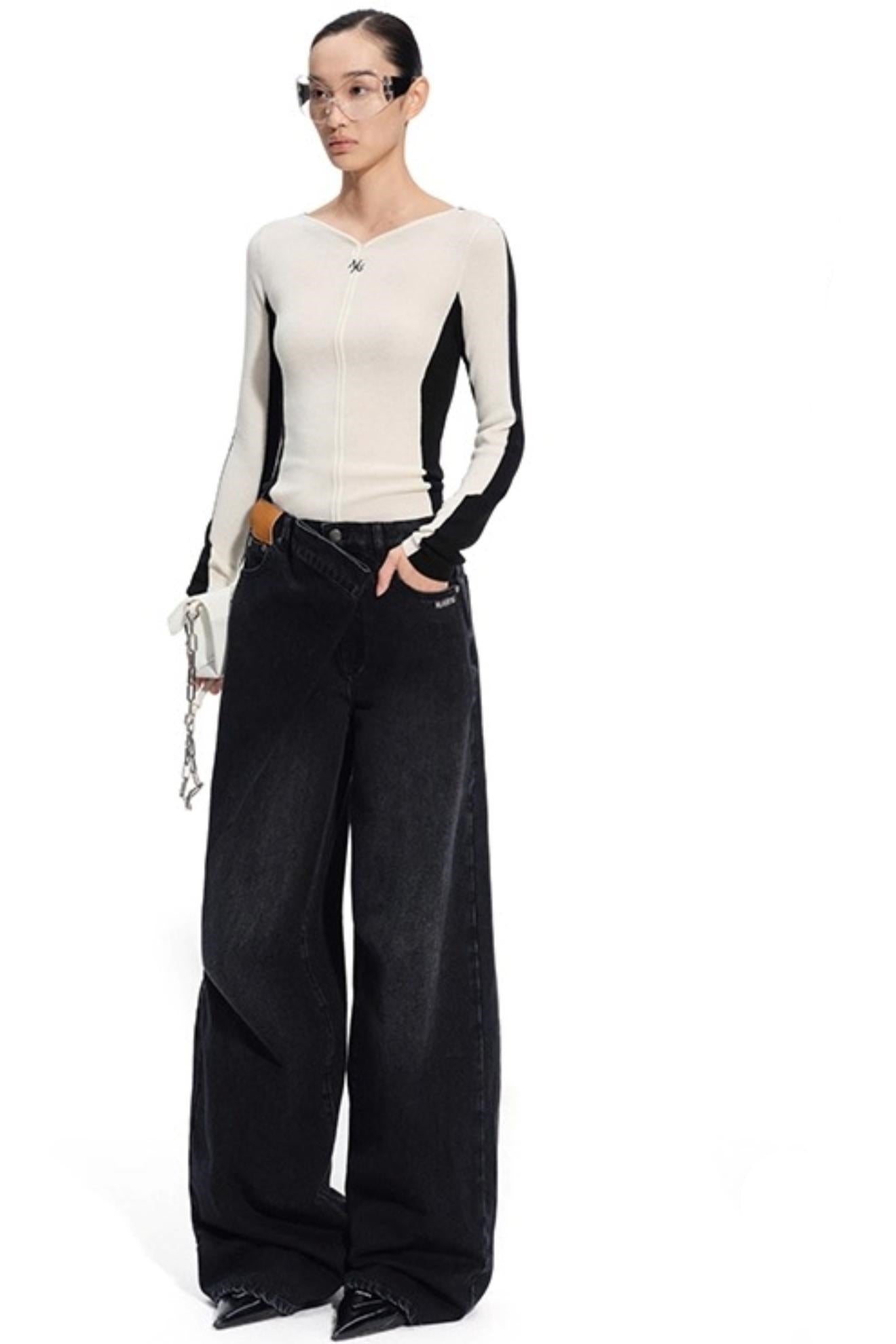 Cashmere V-Neck Contrast Cardigan