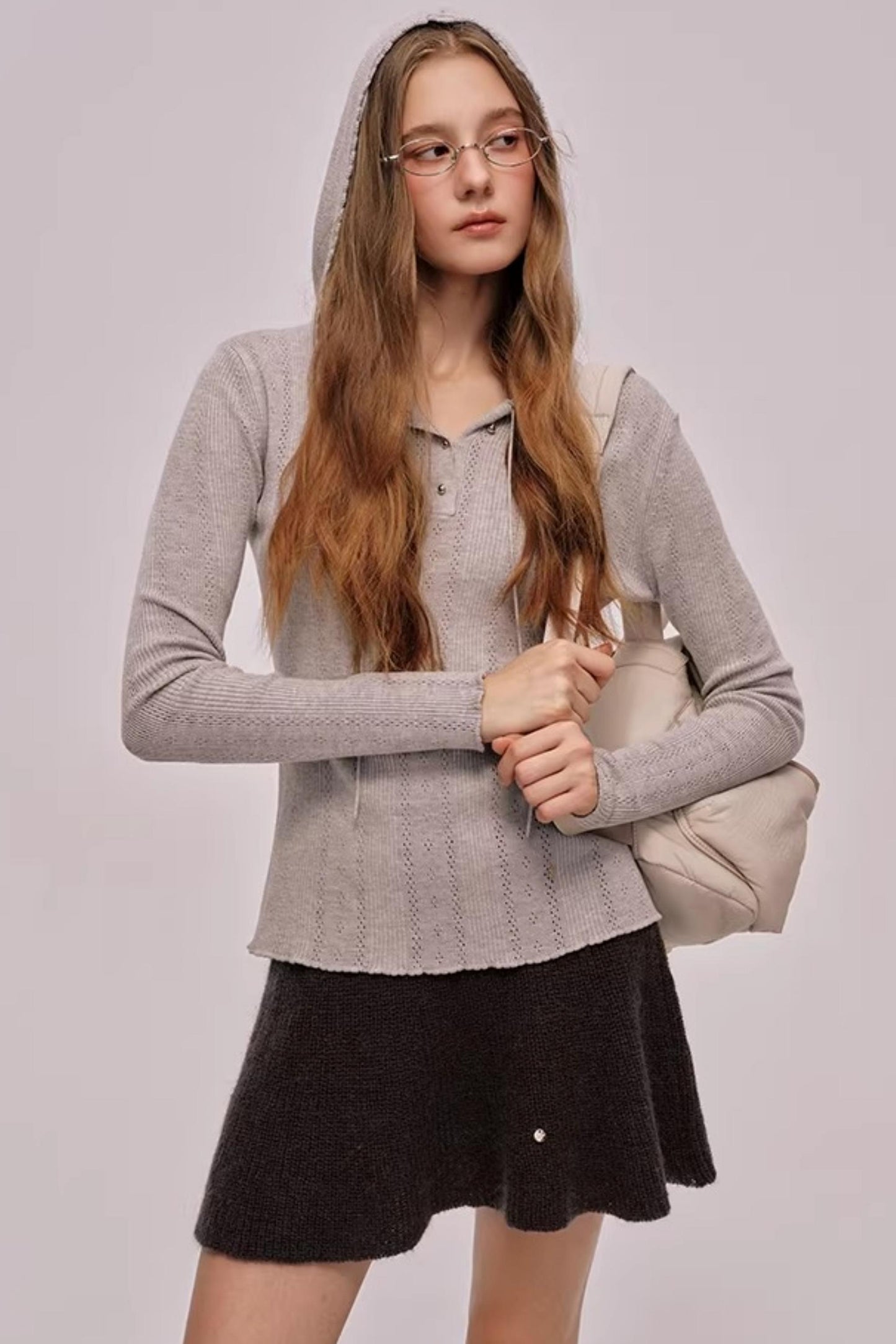 Sheep Wool Silk Hooded Sweater