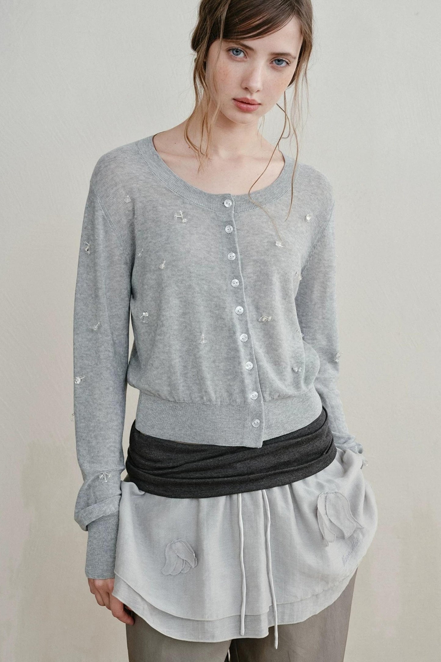 Heartbeat Beaded Knit Cardigan