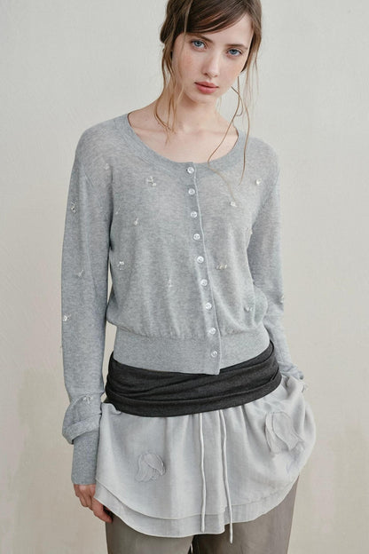Heartbeat Beaded Knit Cardigan