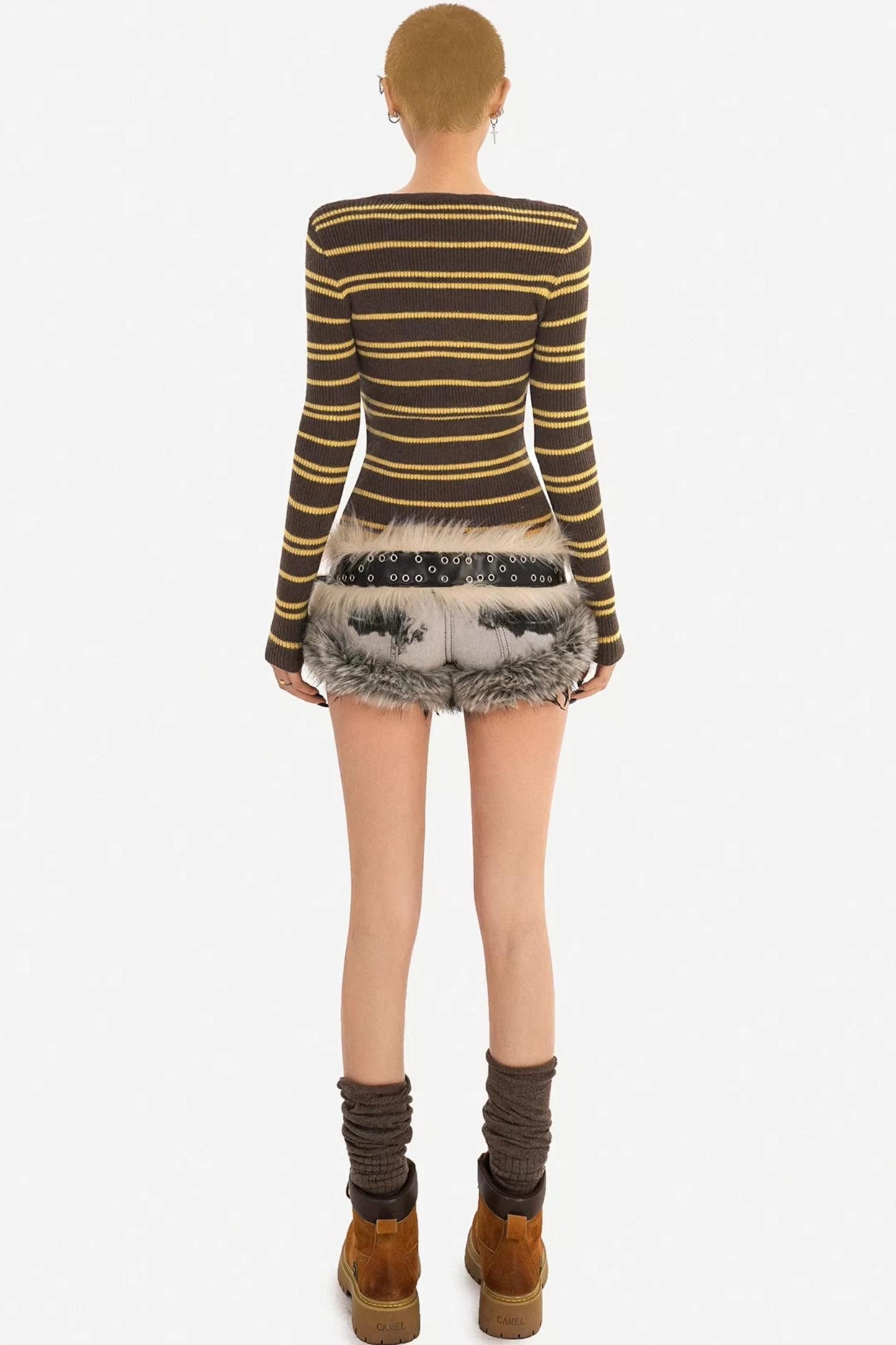 Milky Retro Striped Sweater