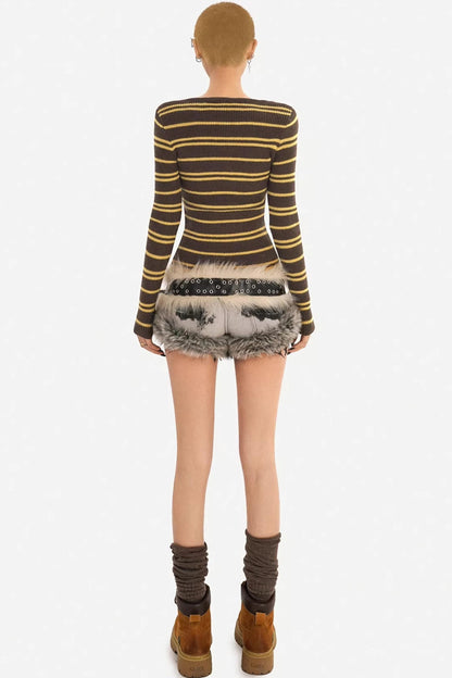 Milky Retro Striped Sweater