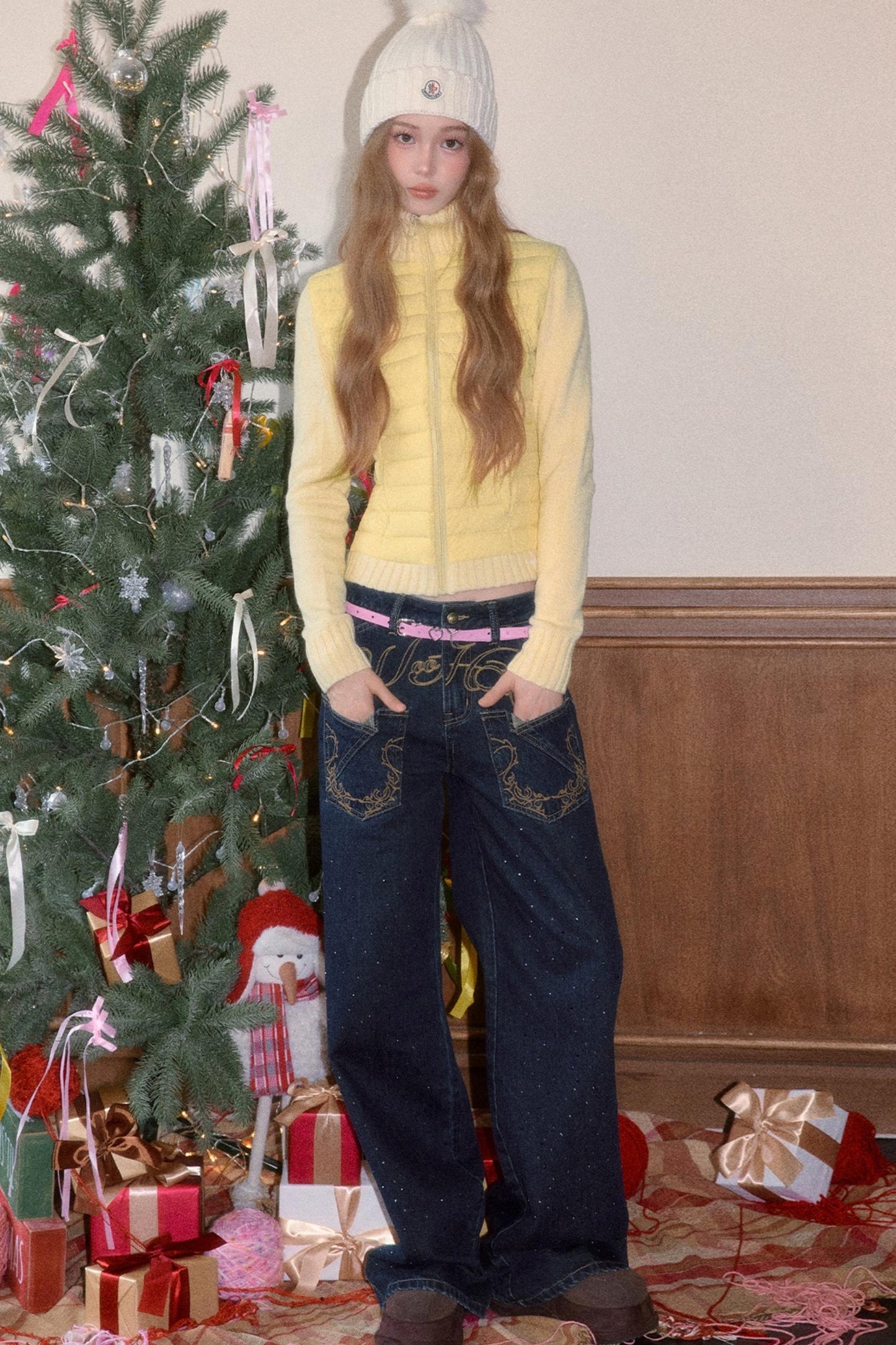 Vintage Embroidered Denim Pants