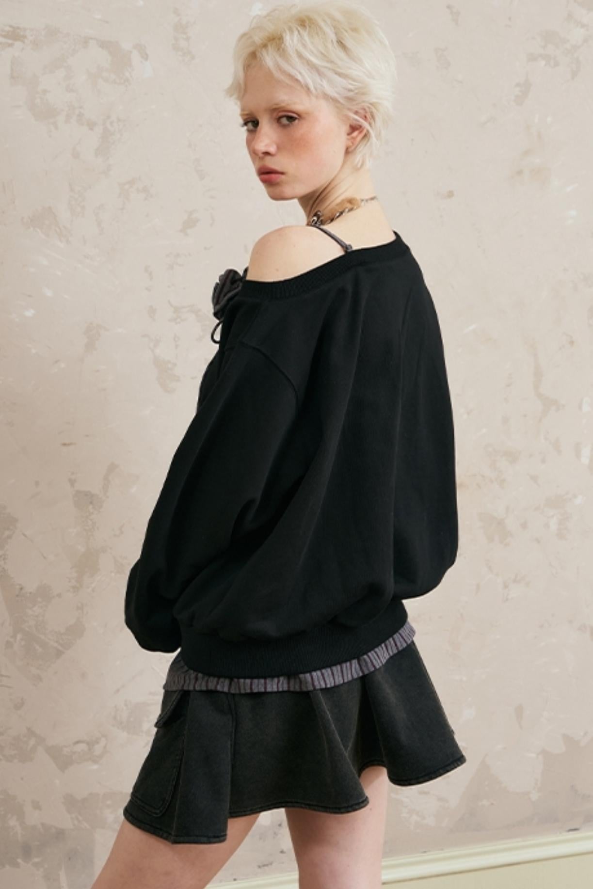 Lässiger Sweatshirt mit langen Ärmeln 