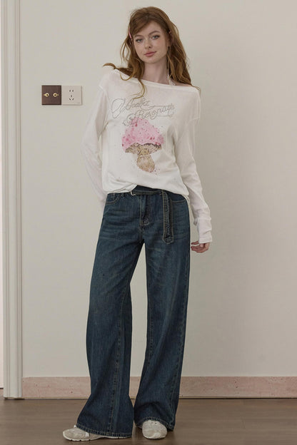 Diamond Mushroom Print T-Shirt