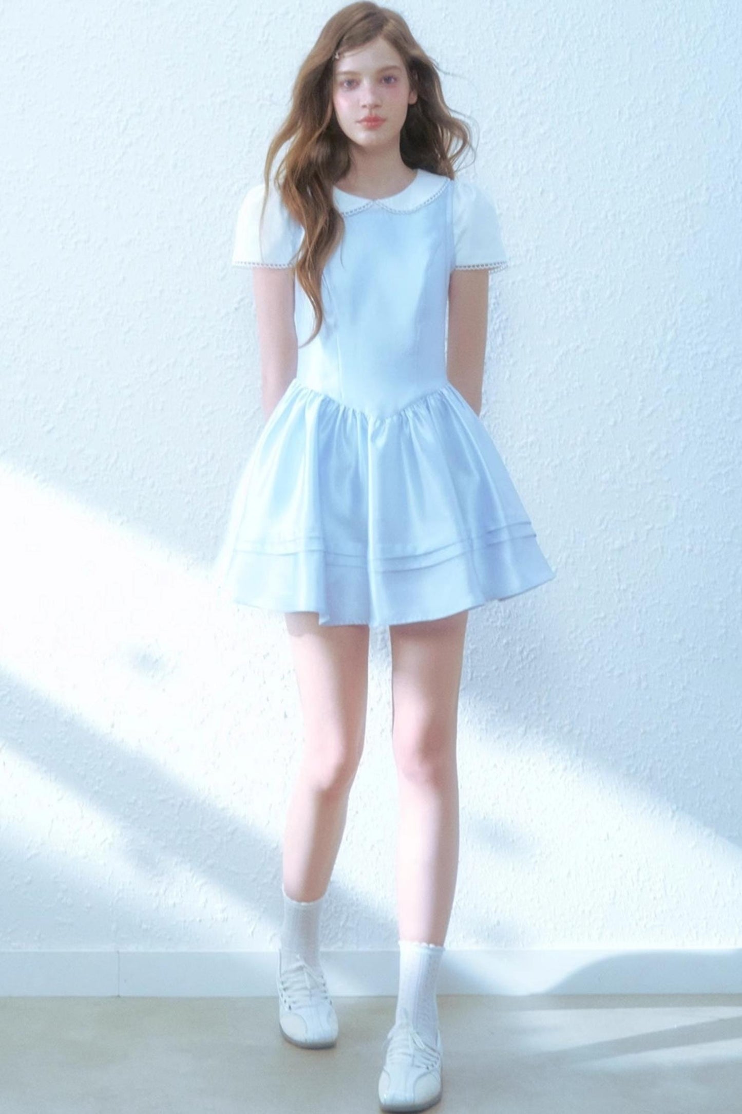 Satin Blue College Dress