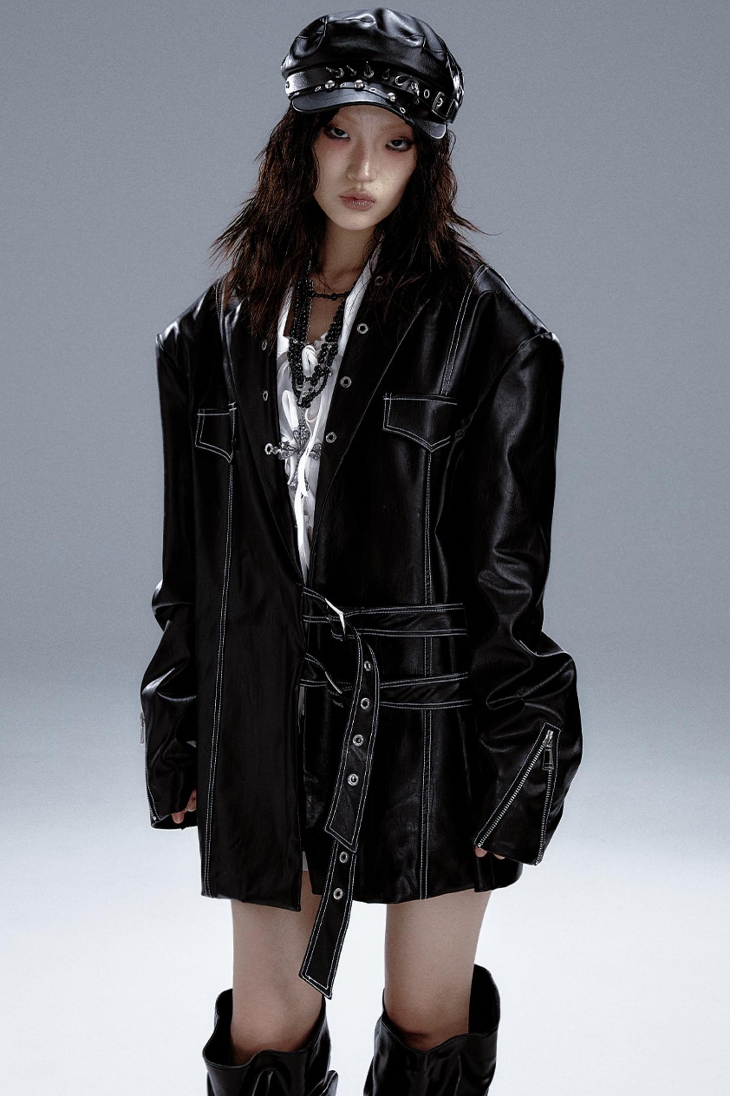 Dark Punk Leather Jacket