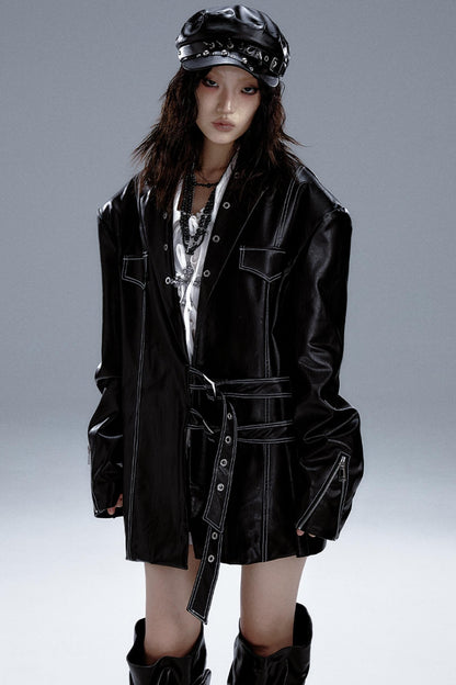 Dark Punk Leather Jacket