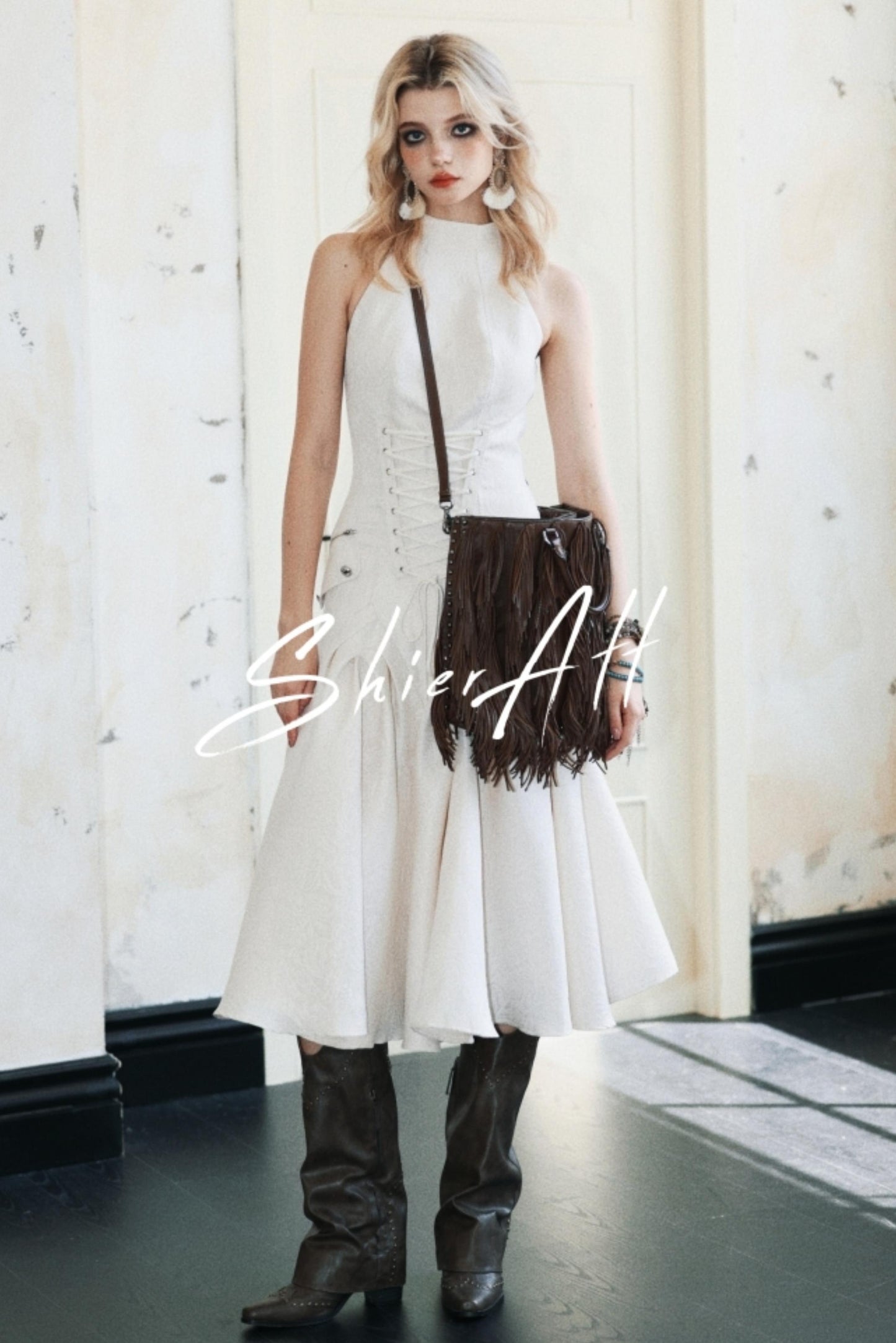 Stand-Up Collar Dress