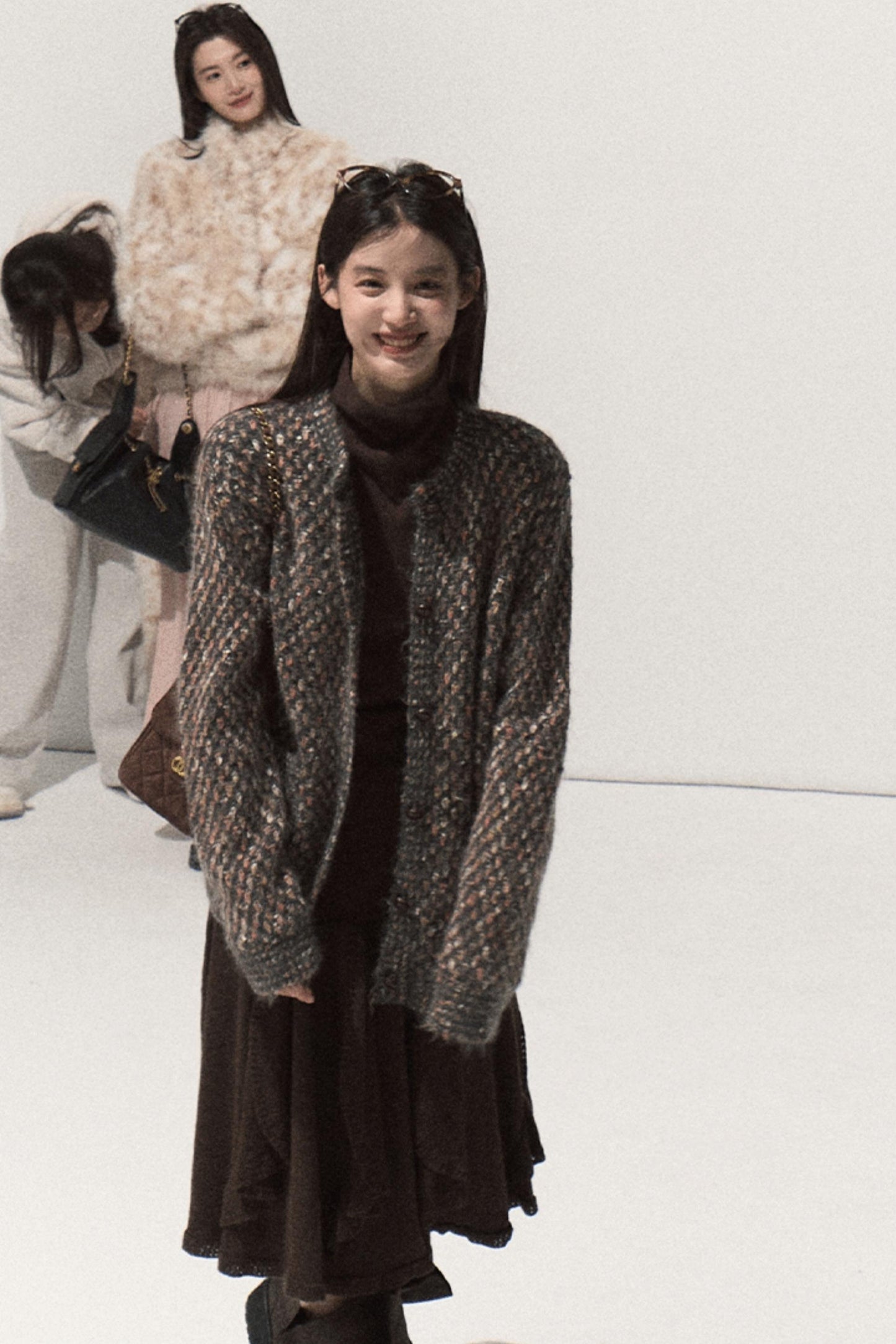 Wool Jacquard Ruffle Skirt