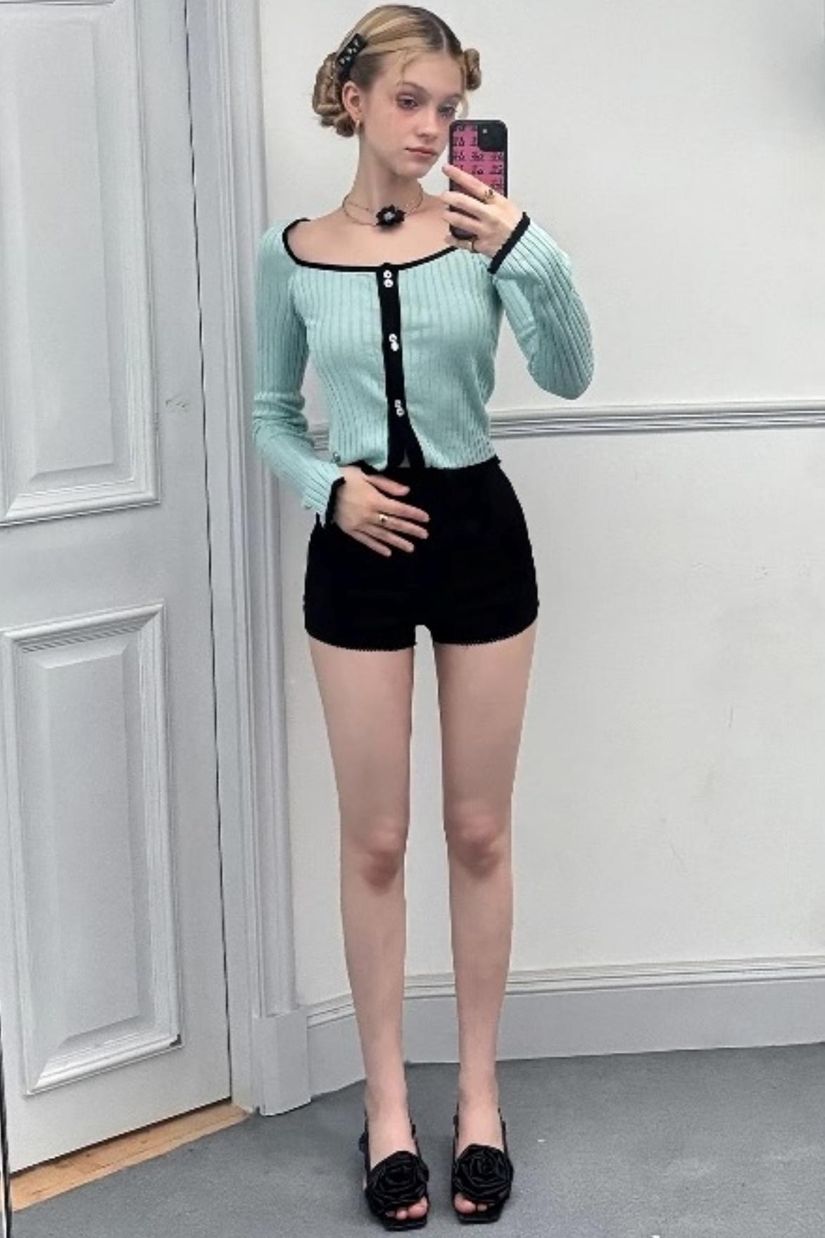 High-Waist Lace-Trim Casual Shorts