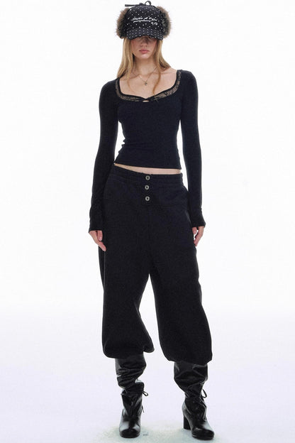 Twisted Lace Knit Top