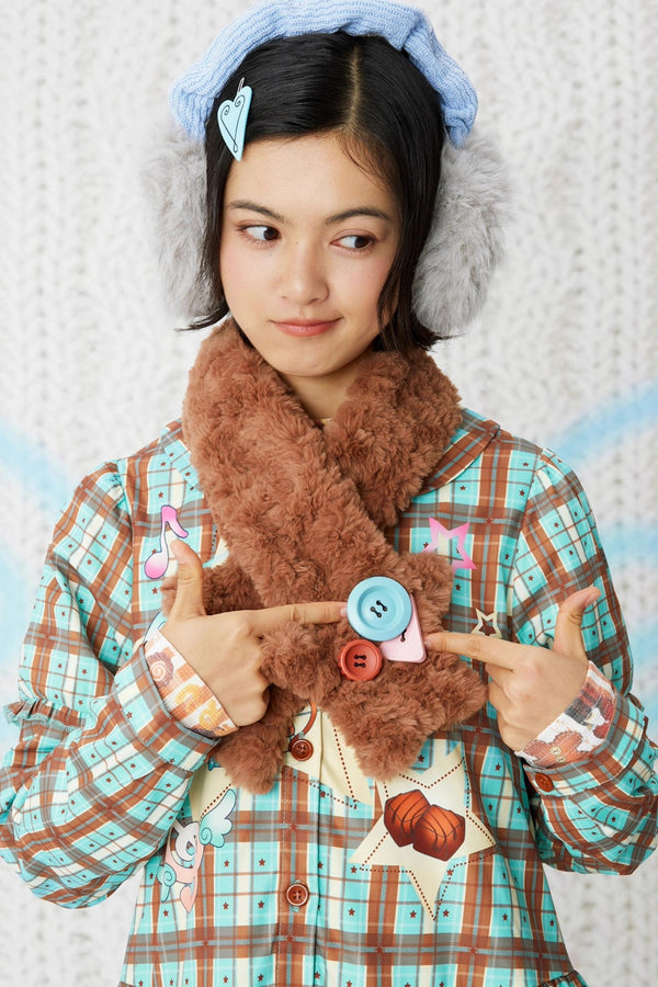 Y2K Plush Two-Tone Scarf