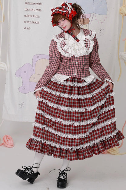 Red Plaid Lolita Skirt