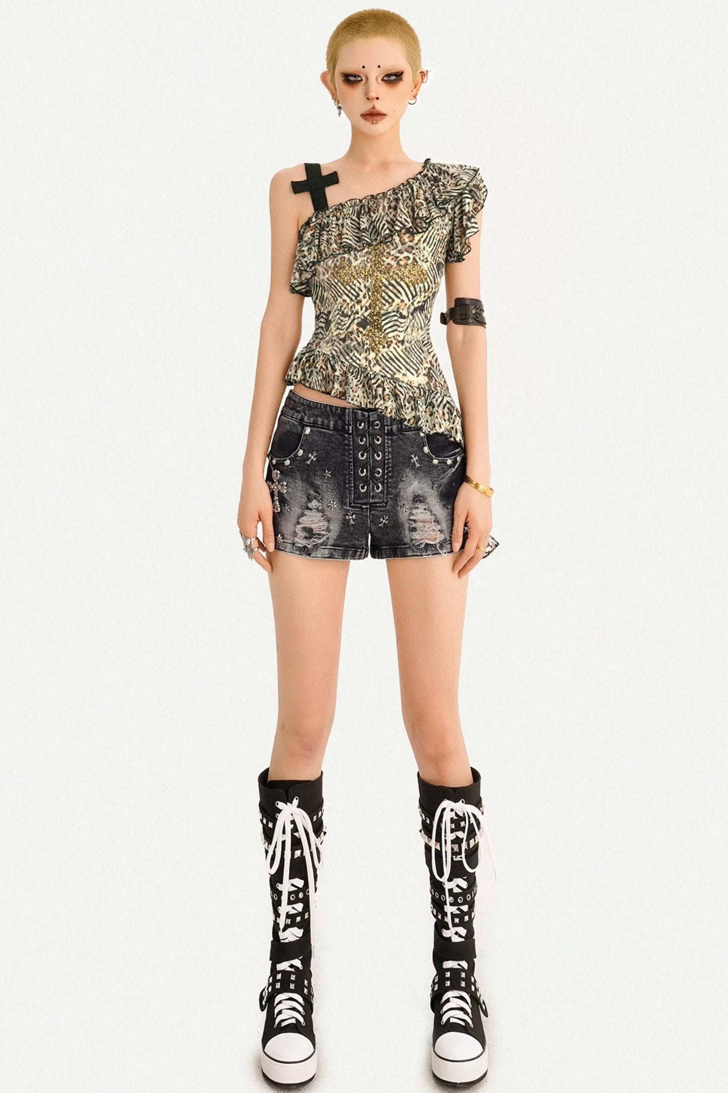 Retro Leopard Ruffle Vest