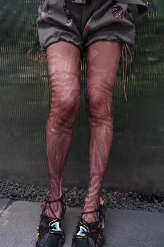 Hand-Painted Purple Stockings