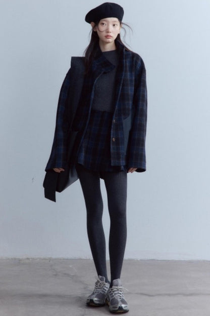 Scottish Plaid A-Hem Woolen Skirt