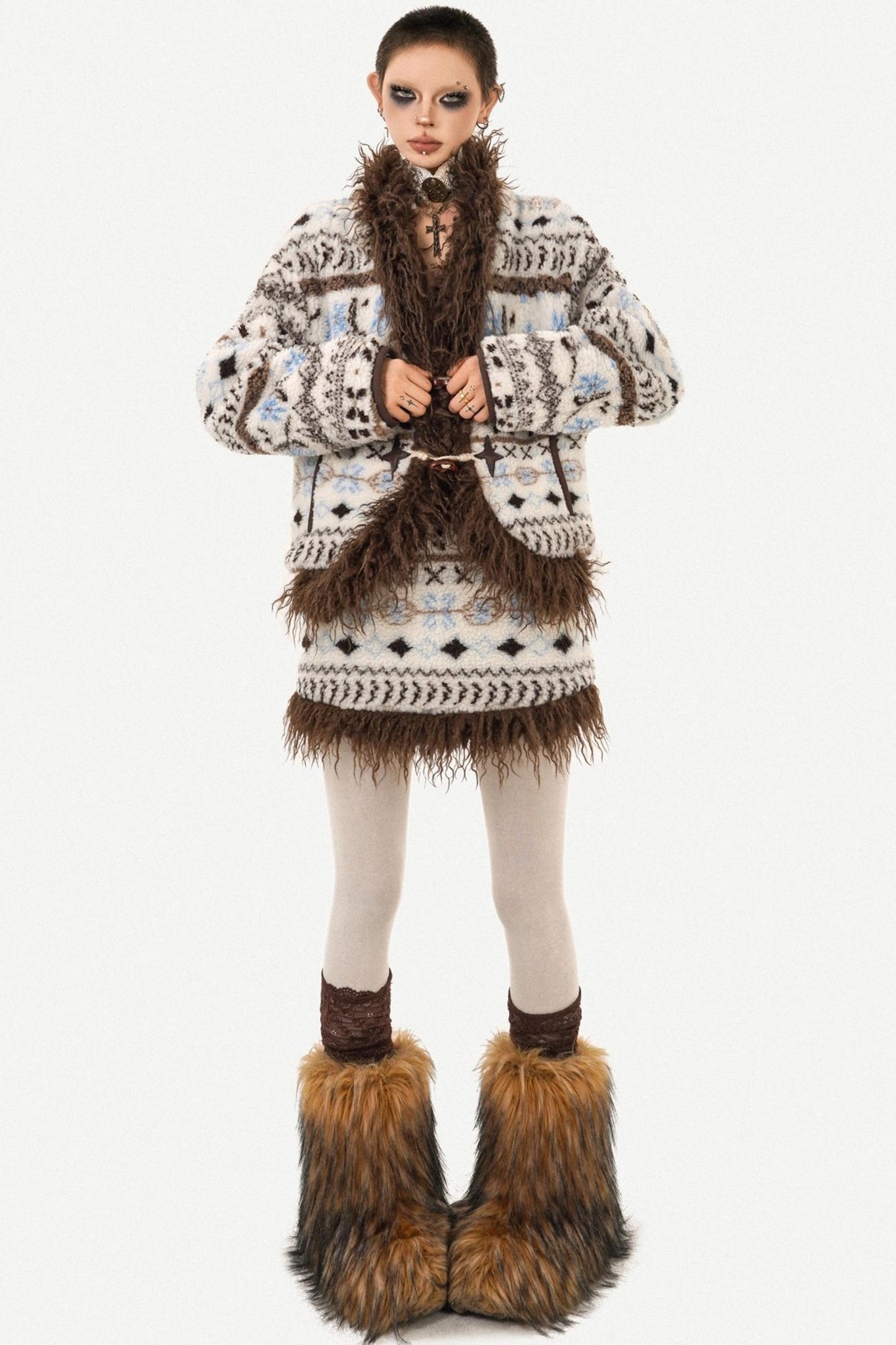 Retro Ethnic Cotton Coat Set-Up