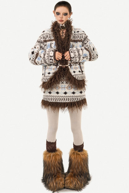 Retro Ethnic Cotton Coat Set-Up