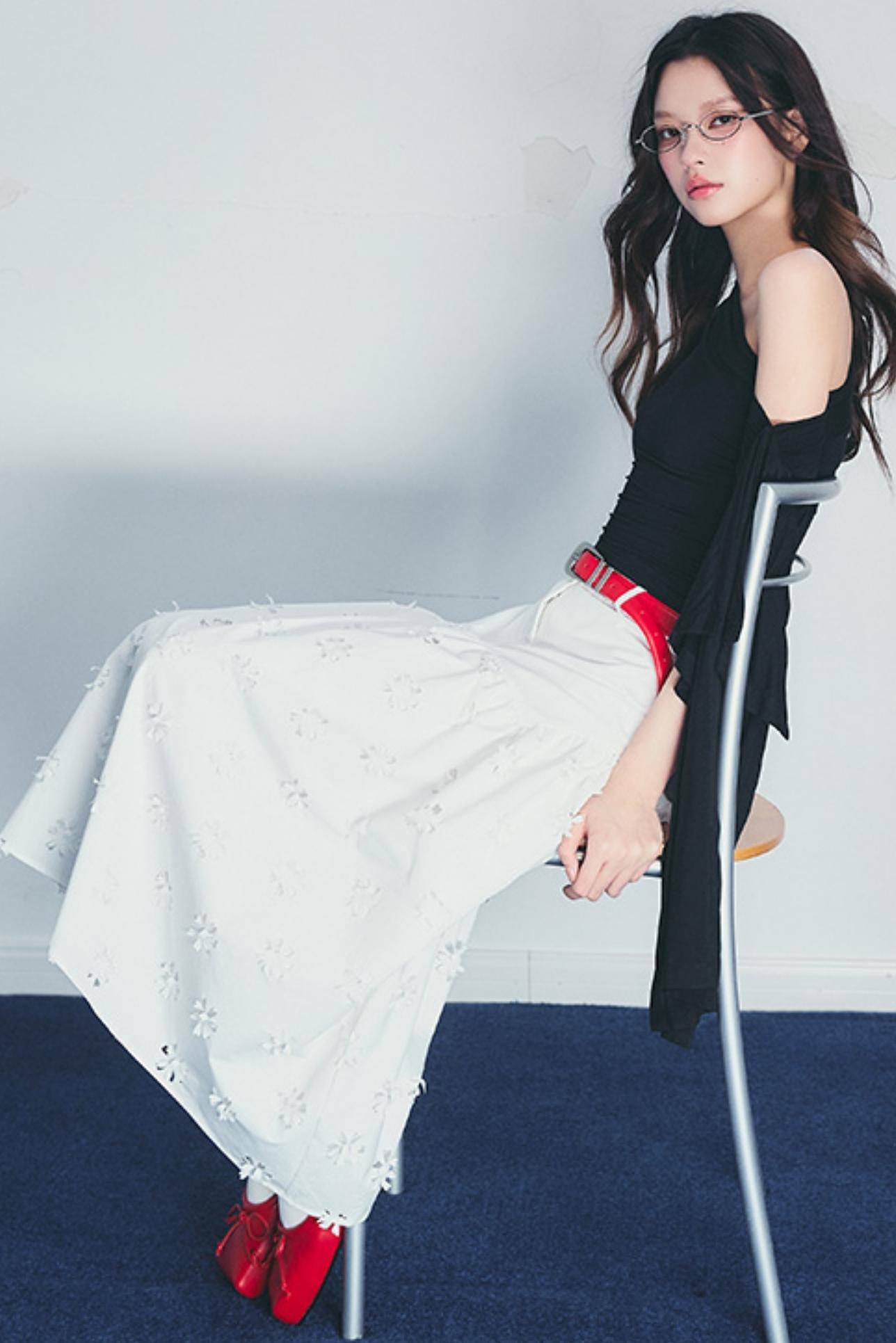 Heart Slob Floral A-Line Skirt