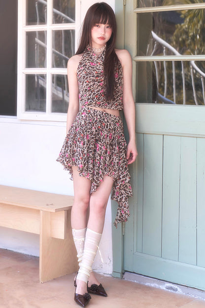 Leopard Chiffon Cami Set-Up