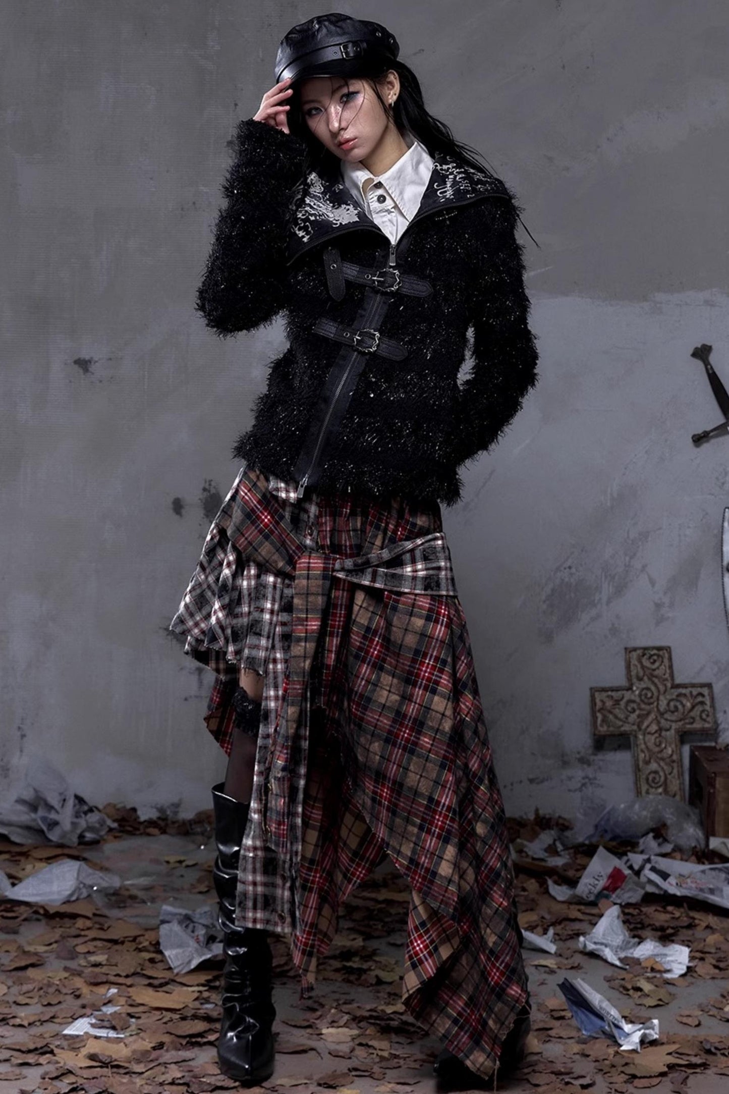 Vintage Punk Plaid Skirt