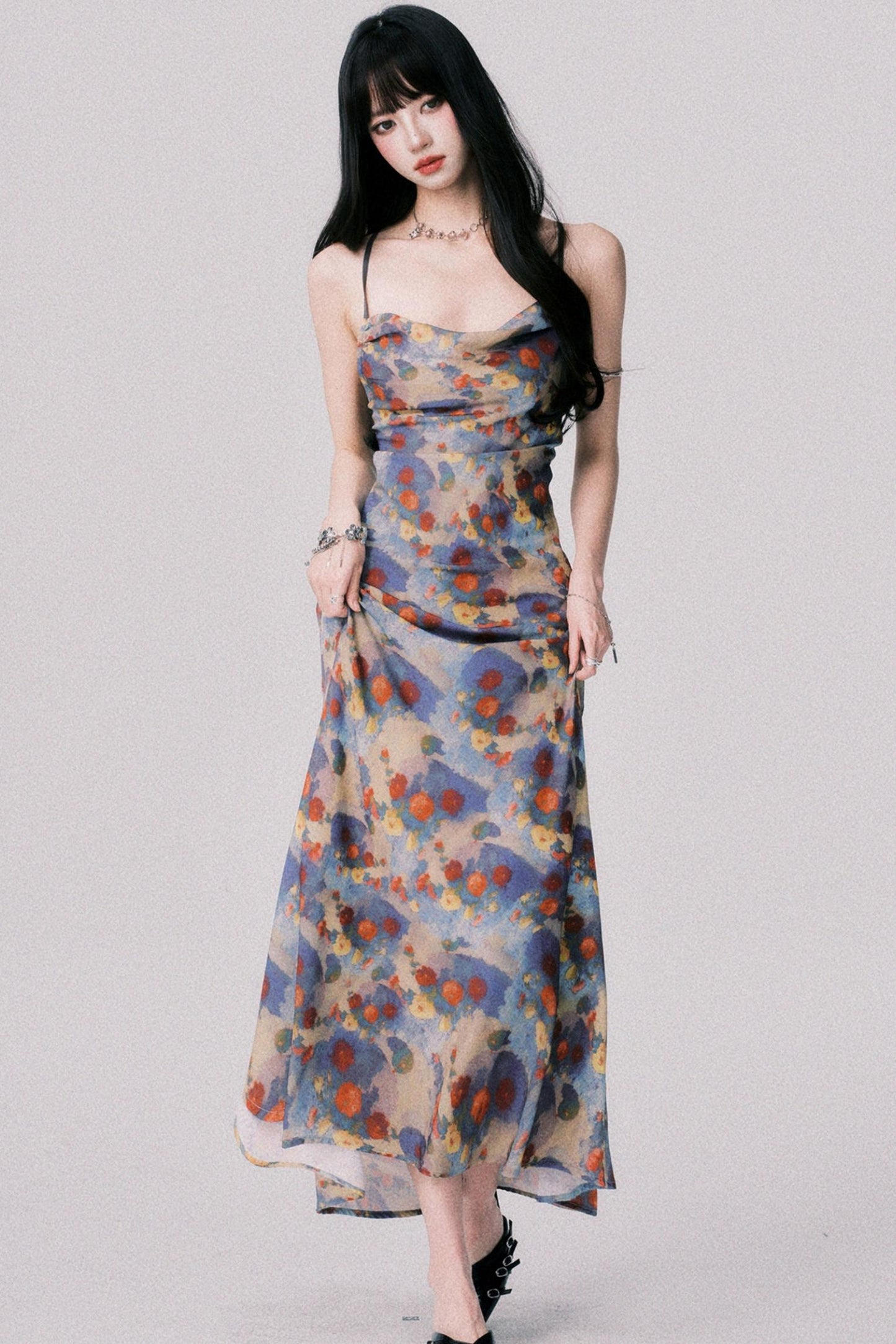 French Halter Swing Dress