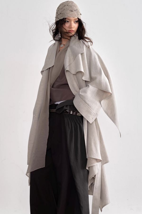 Natural Linen Trench Coat
