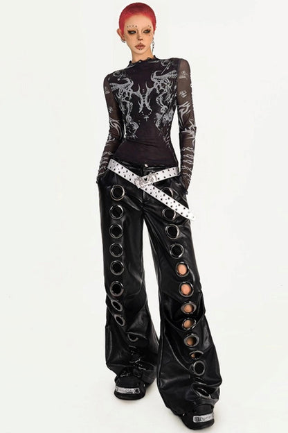 Personality Dark Punk Leather Trousers