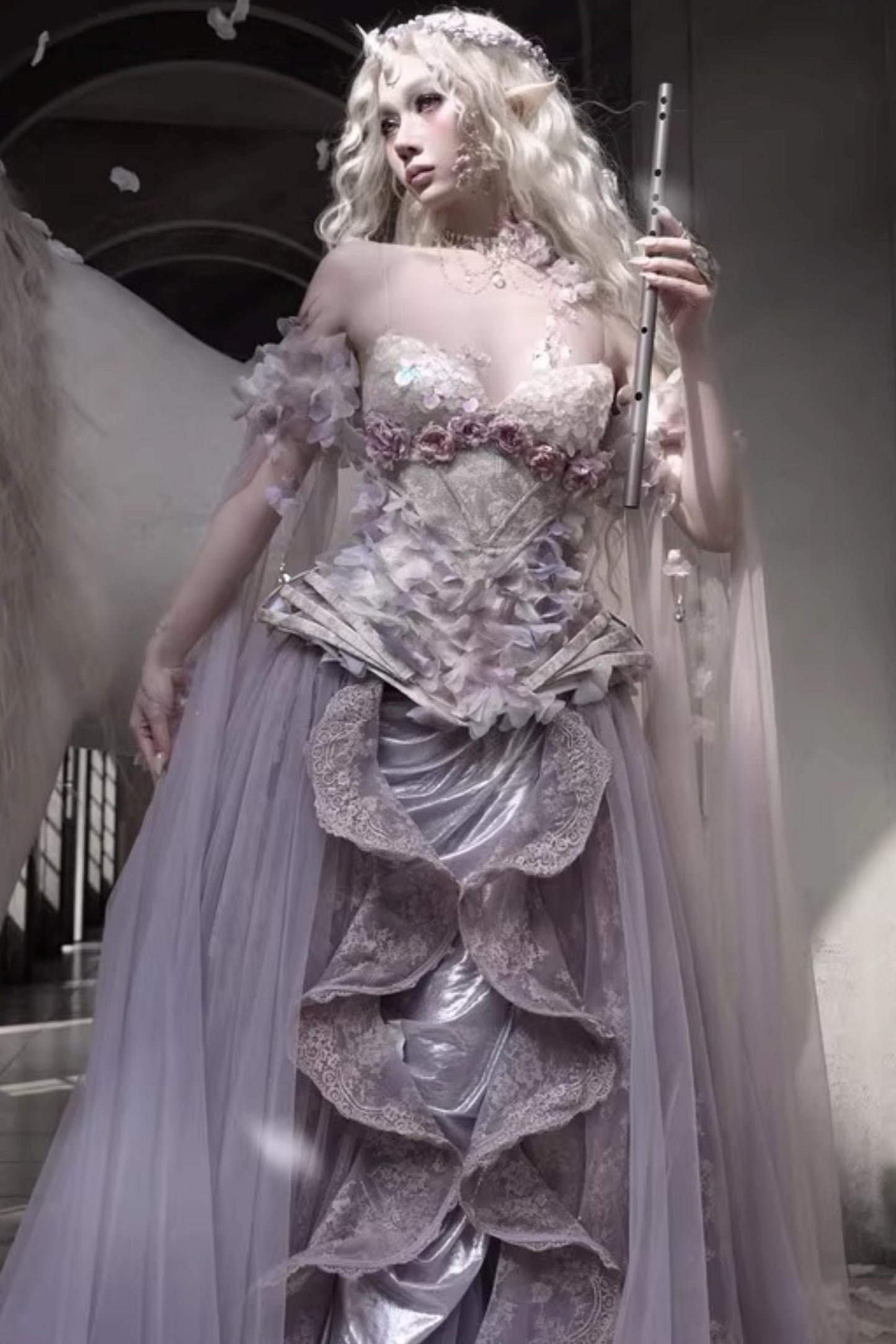 Moonlight Flower Fishbone Corset Matching Set