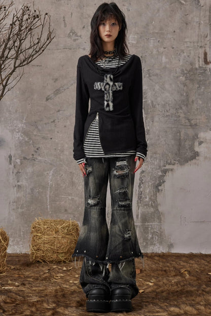 Vintage Punk Bootcut Jeans