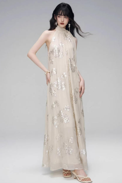 Gilt Shadow Halter Dress