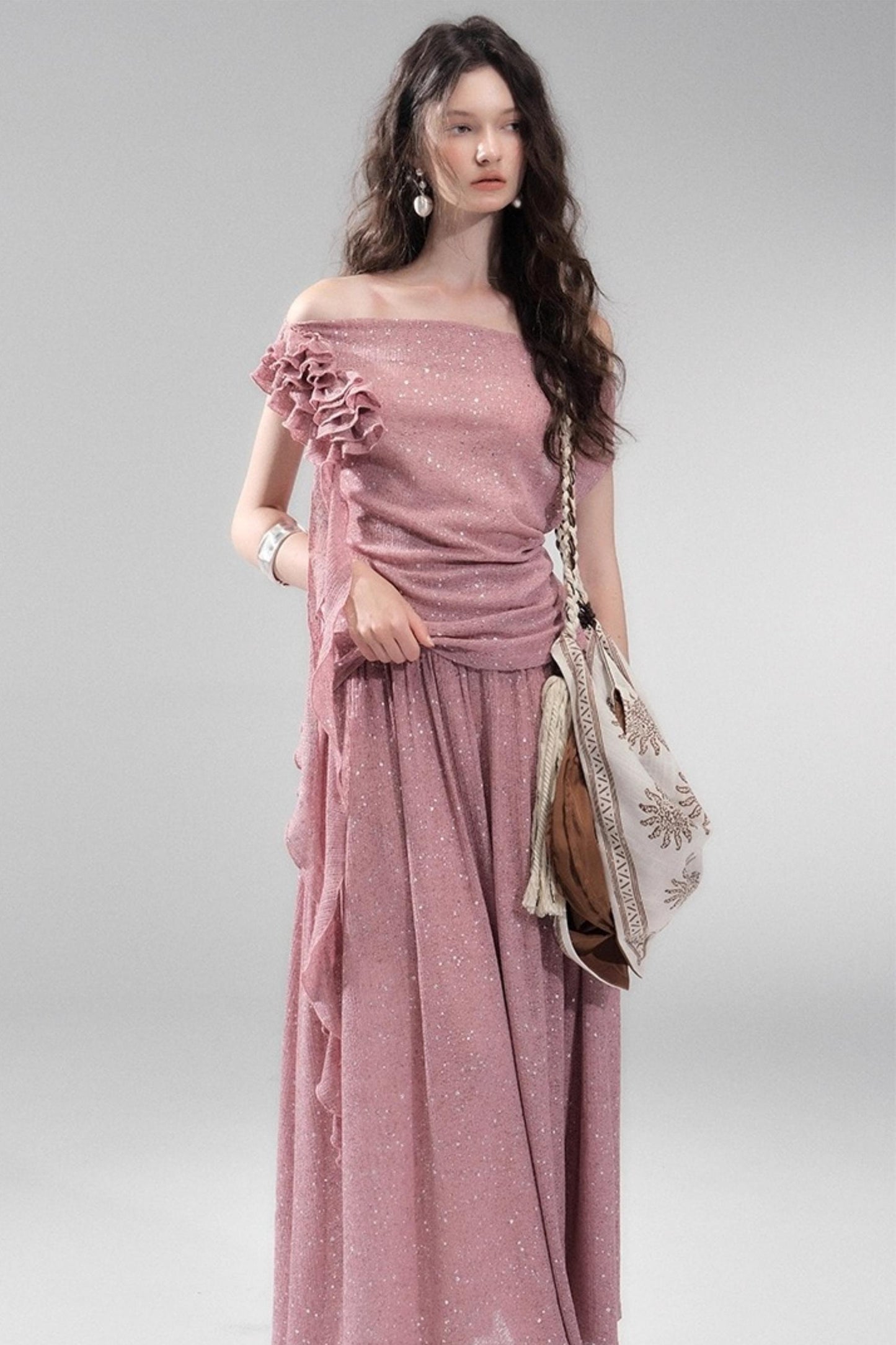 Stretch Knit Silver Top Set-Up