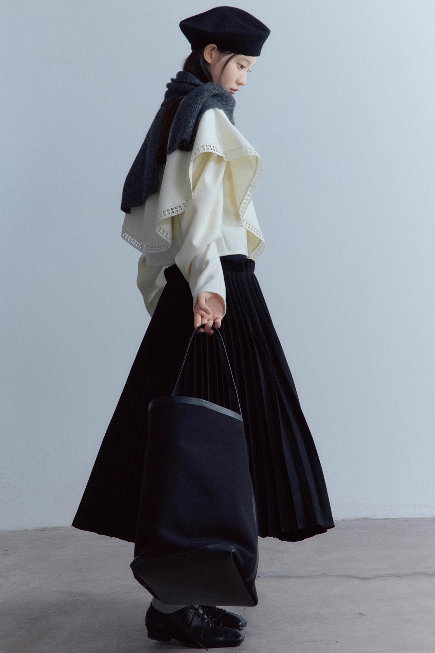 Off-White Asymmetrical Wool Top